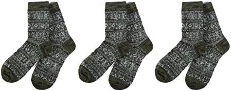 Men's High Quality Crew Quarter Winter Wool Socks 3 PK (Size 10-13 Dark Hunter)