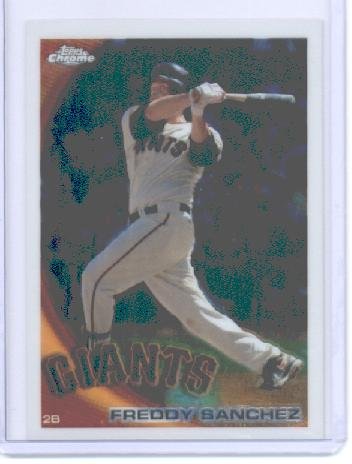 2010 Topps Chrome Baseball Card # 41 Freddy Sanchez - San Francisco Giants - MLB Trading Card in Screwdown Case