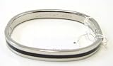 Calvin Klein CK Silver Tone Stainless Steel Oval Bracelet Bangle KJ23AB1020L