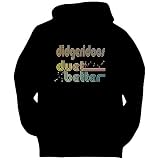 Didgeridoos duet better Instruments Mens Hoodie (Black, Sizes X-Small - XXX-Large)