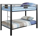 Metal Bunk Bed Black With Silver
