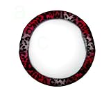 Animal Print Elastic Weave Scrunchie Steering Wheel Cover - Leopard Red