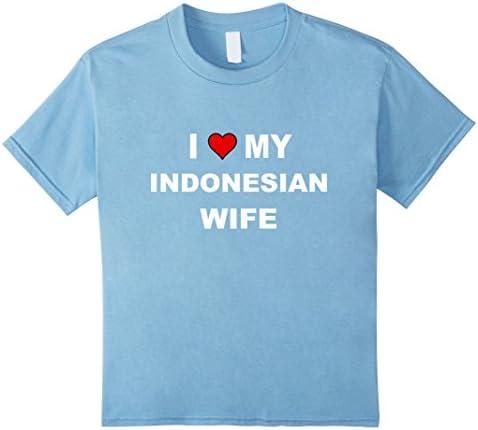 Kids I Love My Indonesian Wife T-Shirt 12 Baby Blue