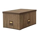 Palm Leaf Ribs Made Storage Box with Lid (Width: 35cm x Depth: 55cm x Height: 27 cm) Label holder with paper included