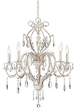 IMAGE OF Kathy Ireland Devon 5-Light Antique White Crystal Chandelier