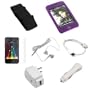 USB Data Cable + USB Car Charger + USB Home Charger + Purple Rubber Silicone Skin Case + Elastic Armband + Clear Reusable LCD Screen Protector + White 3.5mm Stereo Headset for Apple Ipod Touch Itouch 8GB 16GB 32GB 2G 2nd Generation