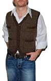 Polo Ralph Lauren Purple Label Mens Cardigan Alpaca Lambs Wool Vest Plaid Brown