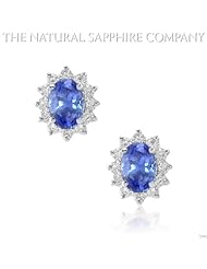 1.87ct. Natural Untreated Blue Sapphire Earrings with 24 dia. 0.48ct. total.