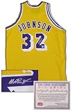 Magic Johnson Los Angeles Lakers NBA Hand Signed Authentic Style Away Gold Basketball Jersey