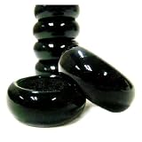 Black Glass Napkin Rings Set of 6