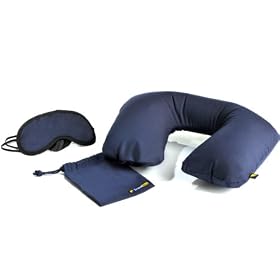 Travel Blue - Kit sommeil - Coussin de nuque + masque - Bleu fonc�