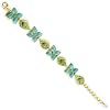 Aquamarine Blue & Peridot Green Flowers Bracelet