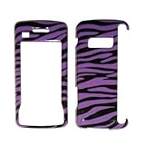 Purple and Black Zebra Stripes Design Snap-On Cover Hard Case Cell Phone Pr ....