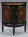 Demilune Cabinet in Black Crackle