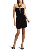ABS Allen Schwartz Women's Jeweled Neck Short Satin Dress