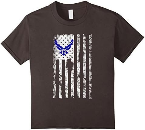 Kids Air Force US Flag Shirt 8 Asphalt