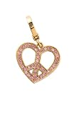 Juicy Couture Pink Heart Pave Peace Bracelet Charm