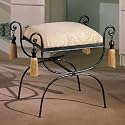 Garden District Bronze and Gold Metal Vanity Bench