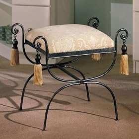 Garden District Bronze and Gold Metal Vanity Bench