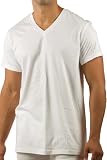 Men's V-neck T-Shirt Bamboo Underwear - 100% Bamboo Viscose (2-Pack) - Highly Absorbent and Hypoallergenic Fabric - Special Overstock Sale Price
