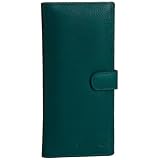 Hydestyle Womens Pratico Nappa Leather 12 Card Tab Wallet Emerald Green LW0455