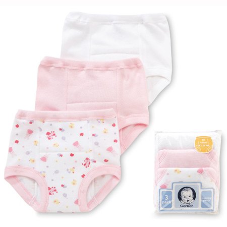 Gerber Training Pants (6-pairs), 2T, Girl's Colors - Fits 28-32 lbs.