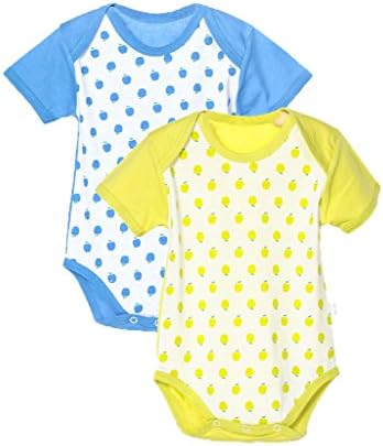 Cloudy Arch Unisex-baby 2 Pack Summer Romper Jumpsuit Blue& Yellow 6-9Months