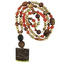 Brown, Tan, and Orange Bead Long Necklace