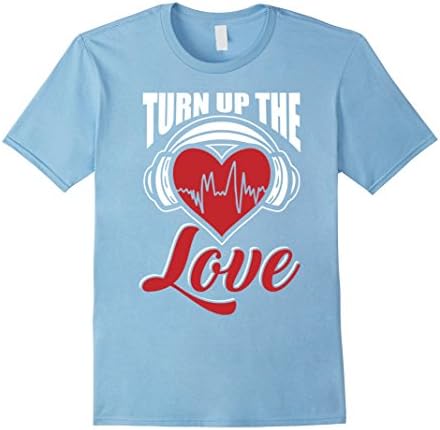 Men's Turn Up The Love Tonight Heart Music Concert Love T-Shirt Medium Baby Blue