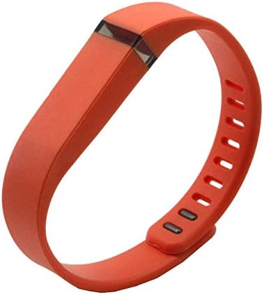 Baaletc (TM) Cute Replacement Wristband Bracelet For Fitbit Flex / Wireless Activity and Sleep Tracker Accessory Band with Clasp + Silicone Fastener Ring (Light Orange, Large)