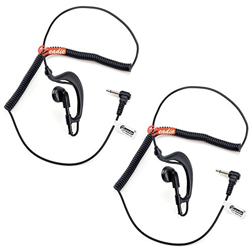 Zeadio ZP-AR127 RECEIVER/LISTEN ONLY G Shape Earpiece with 3.5mm Connector for Cell Phone, Two-Way Radios, Transceivers and Radio Speaker Mics Jacks (Pack of 2)