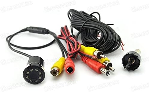 SUNFRAME Car Rear View Flush Mount Backup Camera with 8 LED Night Vision (Waterproof IP67 / Color CMOS / 170 Degree Wide Viewing Angle / Distance Scale Line)