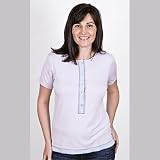 Fertile Mind Henley Nursing Breastfeeding Lilac / Blue Short Sleeve Top Size XL