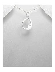 Moon Pendant Necklace In Sterling Silver