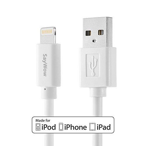 SayWow Lightning to USB Cable (Apple MFi Certified) 6ft/ 1.8m Latest iOS Supported