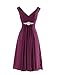 Yougao Women's V Neck A-Line Knee Length Chiffon Evening Party Dresses