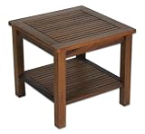Profiline Beistelltisch, Akazienholz FSC-zertifiziert, geölt, verzinkte Beschläge, Größe: ca. 50 x 50 x 45 cm