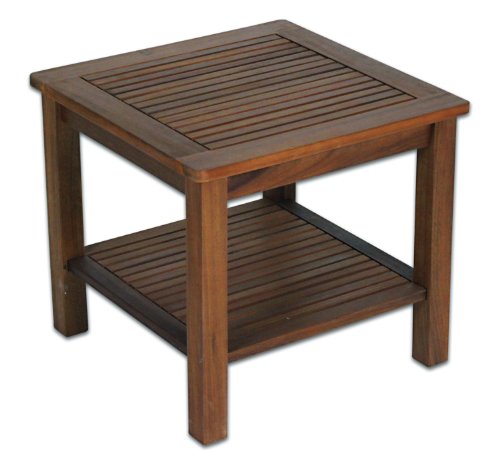 Profiline Beistelltisch, Akazienholz FSC-zertifiziert, geölt, verzinkte Beschläge, Größe: ca. 50 x 50 x 45 cm
