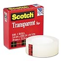 3M 600341296 Transparent Glossy Tape 3/4 x 36 Yards 1 in.Core Clear
