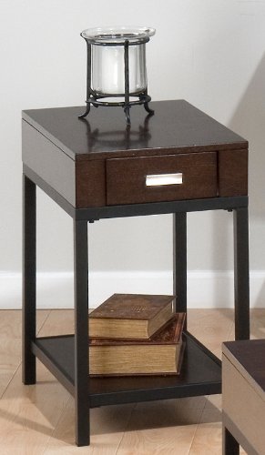 Earvin Espresso Chairside Table