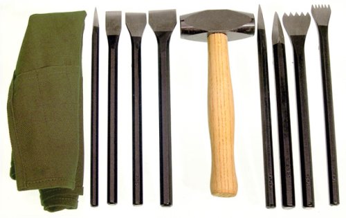 Stone Carving Set Has 9 Tools In A Convenient Roll-Up Pouch