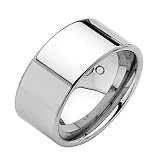 10mm Flat Tungsten Wedding Band Ring for Men