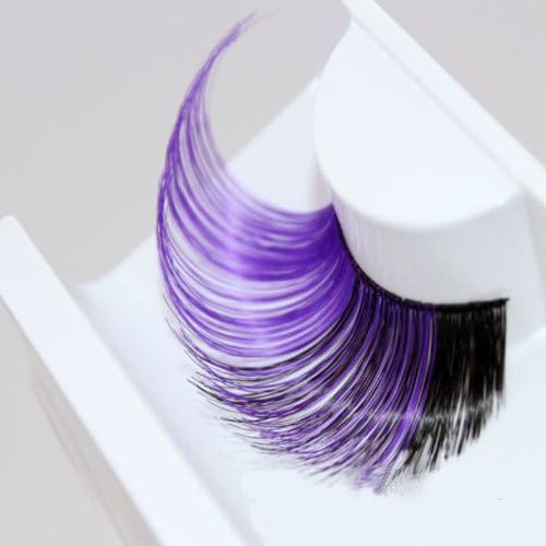 Stargazer Sexy Fun Funky Feather False Eyelashes Reusable Fabulous Glam Glitter Make-up New (black-purple)
