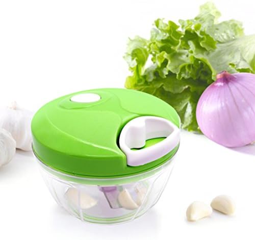 Warmoor Hand-powered Food Chopper Manual Vegetable Chopper Mincer Blender- Chop Fruits Vegetables Herbs Onions Garlics, Green