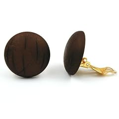 Schmuck Ohrclip, 22mm, Riss, braun-metallic