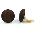 Schmuck Ohrclip, 22mm, Riss, braun-metallic