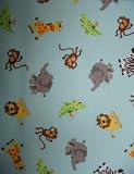 SheetWorld Fitted Sheet (BABYBJÖRN Travel Crib Light) - Jungle Animals Blue - Made In USA