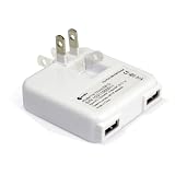 Macally 10 Watt Dual USB AC Charger for iPad, iPhone, iPod Touch and Other Mobile Devices - White