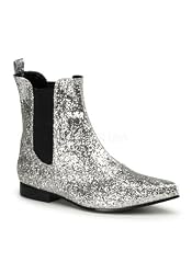 Funtasma CHELSEA-58G, Men's 1 Inch Heel Glitter Pointy Toe Slip On Beatle Boot