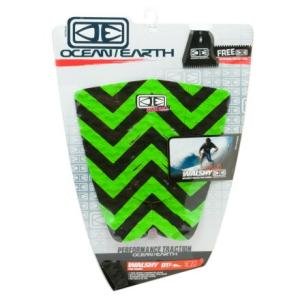 Ocean Earth Walshy Surfboard Traction Pad in Green/Black